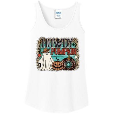 Howdy Pumpkin Western Halloween Spooky Season Ladies Essential Tank