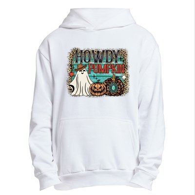 Howdy Pumpkin Western Halloween Spooky Season Urban Pullover Hoodie