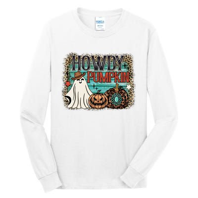 Howdy Pumpkin Western Halloween Spooky Season Tall Long Sleeve T-Shirt