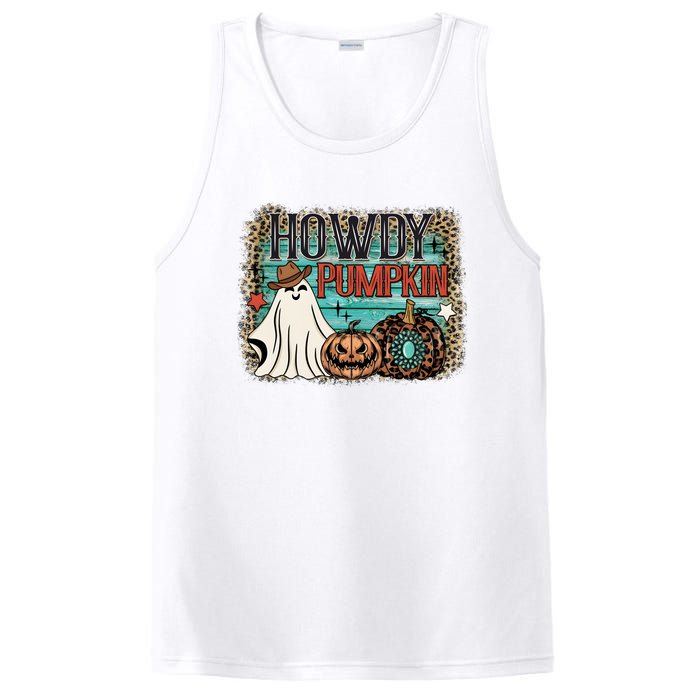 Howdy Pumpkin Western Halloween Spooky Season PosiCharge Competitor Tank