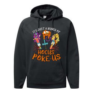 Hocus Pokeus Witch Nurse Halloween Medical Lab Tech Spooky Performance Fleece Hoodie