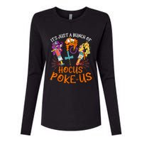 Hocus Pokeus Witch Nurse Halloween Medical Lab Tech Spooky Womens Cotton Relaxed Long Sleeve T-Shirt