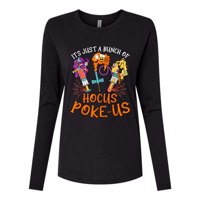 Hocus Pokeus Witch Nurse Halloween Medical Lab Tech Spooky Womens Cotton Relaxed Long Sleeve T-Shirt