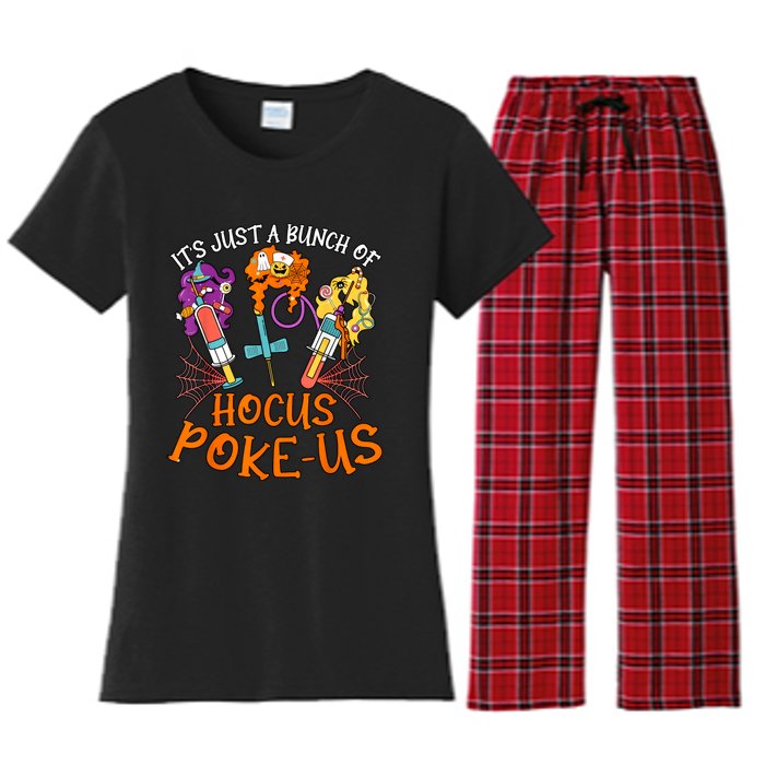 Hocus Pokeus Witch Nurse Halloween Medical Lab Tech Spooky Women's Flannel Pajama Set