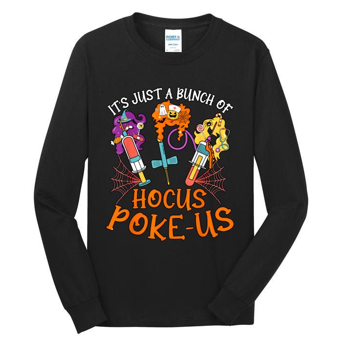 Hocus Pokeus Witch Nurse Halloween Medical Lab Tech Spooky Tall Long Sleeve T-Shirt