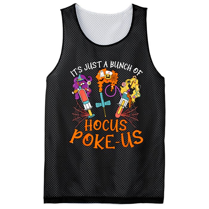 Hocus Pokeus Witch Nurse Halloween Medical Lab Tech Spooky Mesh Reversible Basketball Jersey Tank