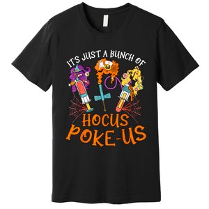 Hocus Pokeus Witch Nurse Halloween Medical Lab Tech Spooky Premium T-Shirt