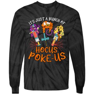 Hocus Pokeus Witch Nurse Halloween Medical Lab Tech Spooky Tie-Dye Long Sleeve Shirt