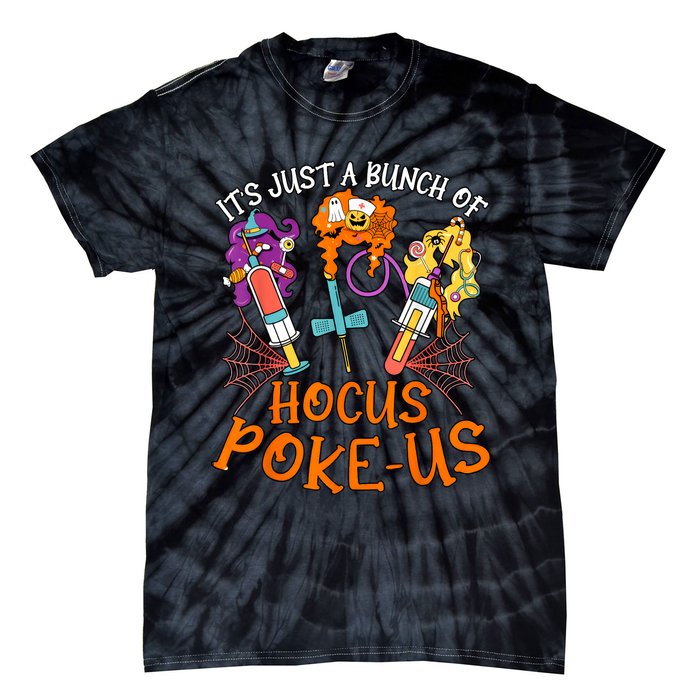 Hocus Pokeus Witch Nurse Halloween Medical Lab Tech Spooky Tie-Dye T-Shirt