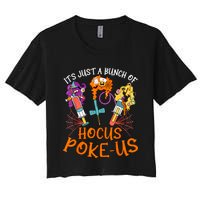 Hocus Pokeus Witch Nurse Halloween Medical Lab Tech Spooky Women's Crop Top Tee