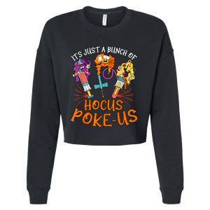 Hocus Pokeus Witch Nurse Halloween Medical Lab Tech Spooky Cropped Pullover Crew