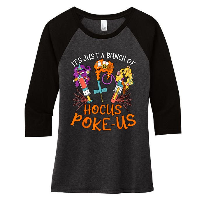 Hocus Pokeus Witch Nurse Halloween Medical Lab Tech Spooky Women's Tri-Blend 3/4-Sleeve Raglan Shirt