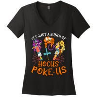 Hocus Pokeus Witch Nurse Halloween Medical Lab Tech Spooky Women's V-Neck T-Shirt