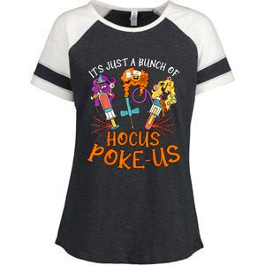 Hocus Pokeus Witch Nurse Halloween Medical Lab Tech Spooky Enza Ladies Jersey Colorblock Tee