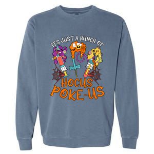 Hocus Pokeus Witch Nurse Halloween Medical Lab Tech Spooky Garment-Dyed Sweatshirt