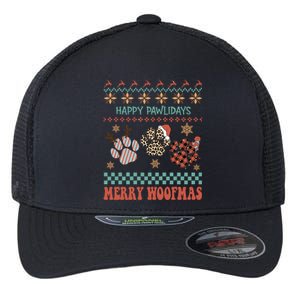 Happy Pawlidays Woof You A Merry Christmas Dog Meaningful Gift Flexfit Unipanel Trucker Cap