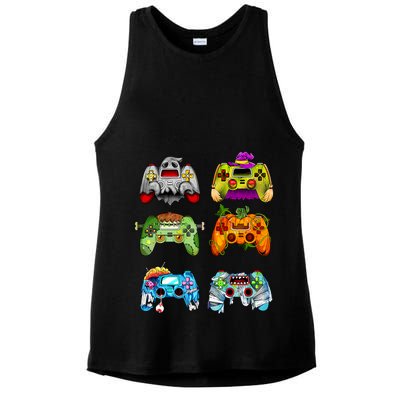 Halloween Pumpkin Witch Gaming Controllers Zombie Ladies PosiCharge Tri-Blend Wicking Tank