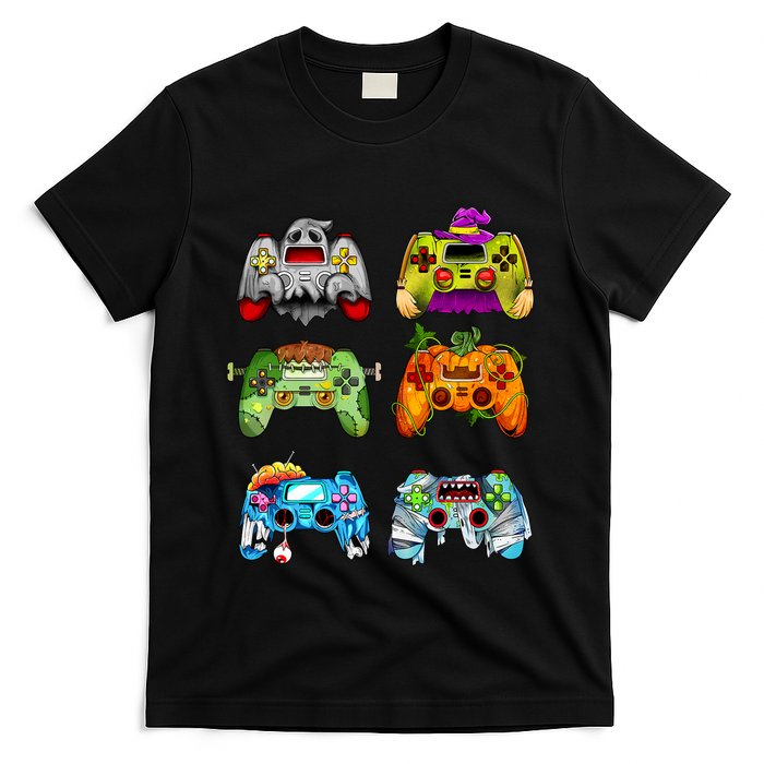 Halloween Pumpkin Witch Gaming Controllers Zombie T-Shirt