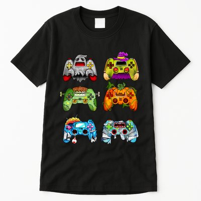 Halloween Pumpkin Witch Gaming Controllers Zombie Tall T-Shirt