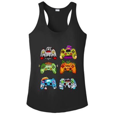 Halloween Pumpkin Witch Gaming Controllers Zombie Ladies PosiCharge Competitor Racerback Tank