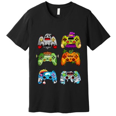 Halloween Pumpkin Witch Gaming Controllers Zombie Premium T-Shirt