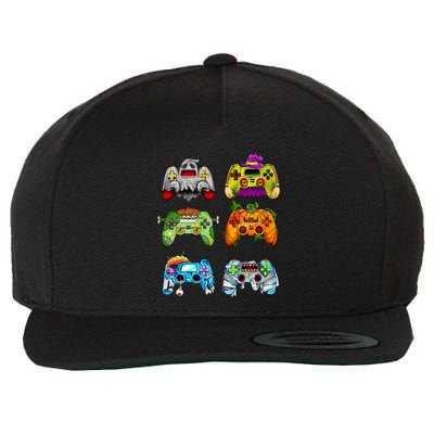 Halloween Pumpkin Witch Gaming Controllers Zombie Wool Snapback Cap