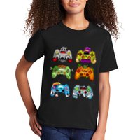 Halloween Pumpkin Witch Gaming Controllers Zombie Kids T-Shirt