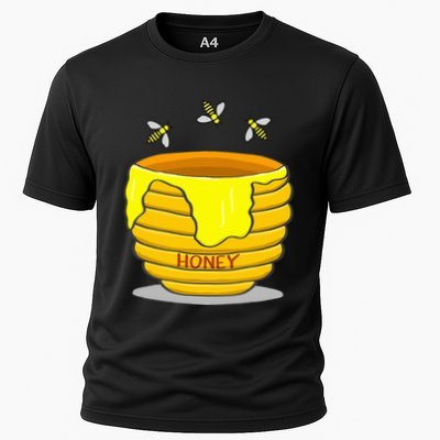 Honey Pot With Honey Bees Performance Shirt