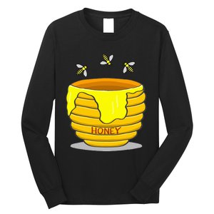 Honey Pot With Honey Bees Long Sleeve Shirt