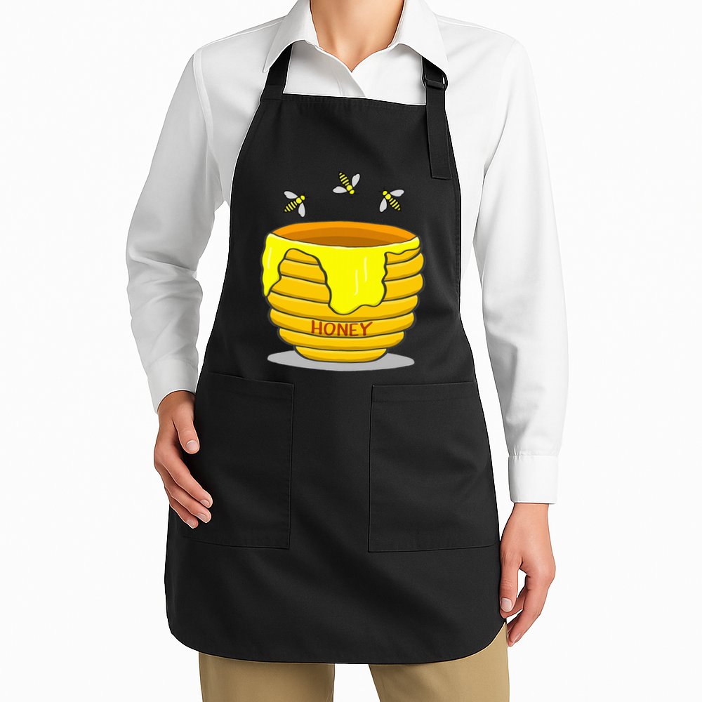 Honey Pot With Honey Bees Apron