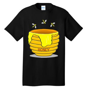 Honey Pot With Honey Bees Tall T-Shirt