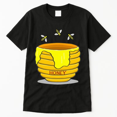 Honey Pot With Honey Bees Tall T-Shirt
