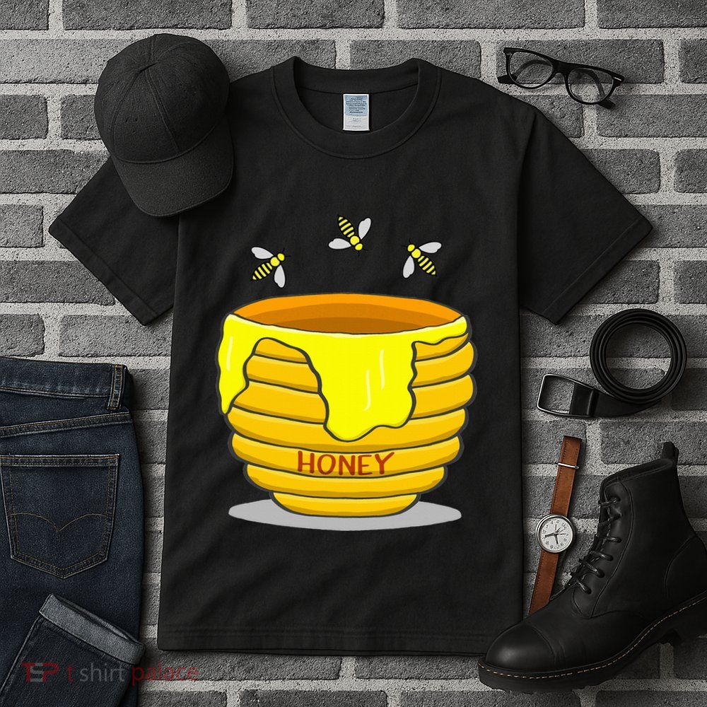 Honey Pot With Honey Bees Tall T-Shirt