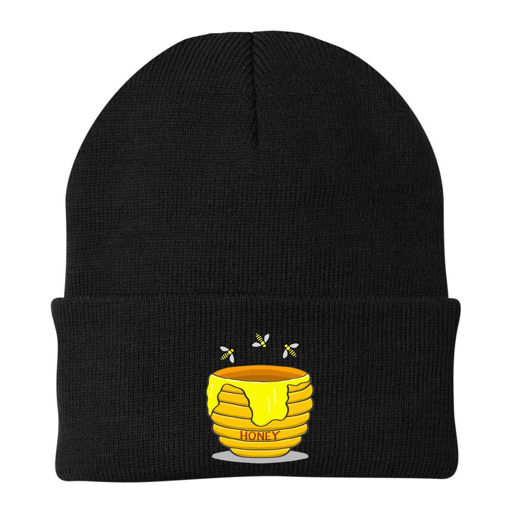 Honey Pot With Honey Bees Beanie