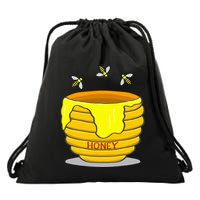 Honey Pot With Honey Bees Drawstring Bag