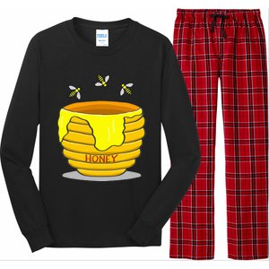 Honey Pot With Honey Bees Long Sleeve Pajama Set