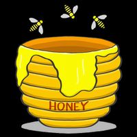 Honey Pot With Honey Bees Flat Bill Trucker Hat