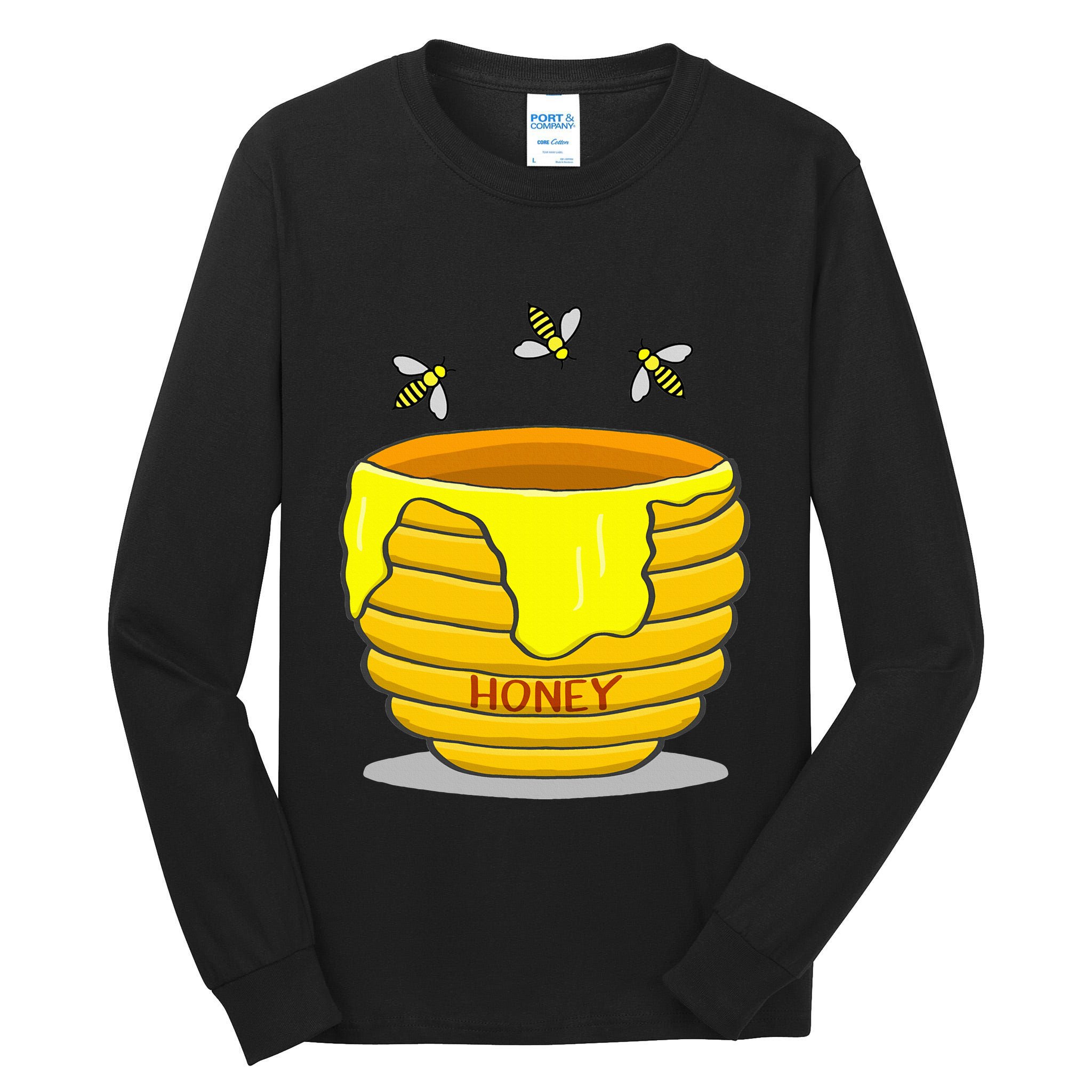 Honey Pot With Honey Bees Tall Long Sleeve T-Shirt