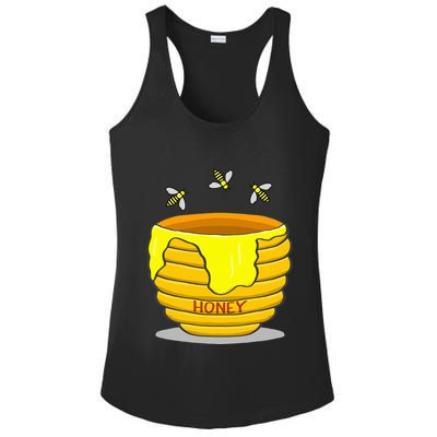Honey Pot With Honey Bees Ladies PosiCharge Competitor Racerback Tank