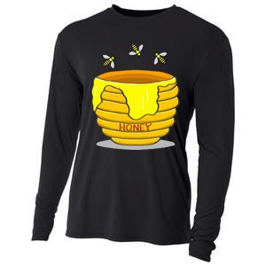 Honey Pot With Honey Bees Cooling Performance Long Sleeve Crew