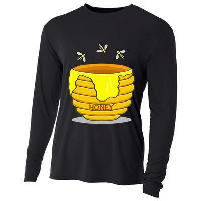 Honey Pot With Honey Bees Cooling Performance Long Sleeve Crew