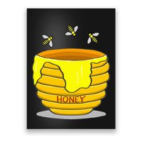 Honey Pot With Honey Bees Poster