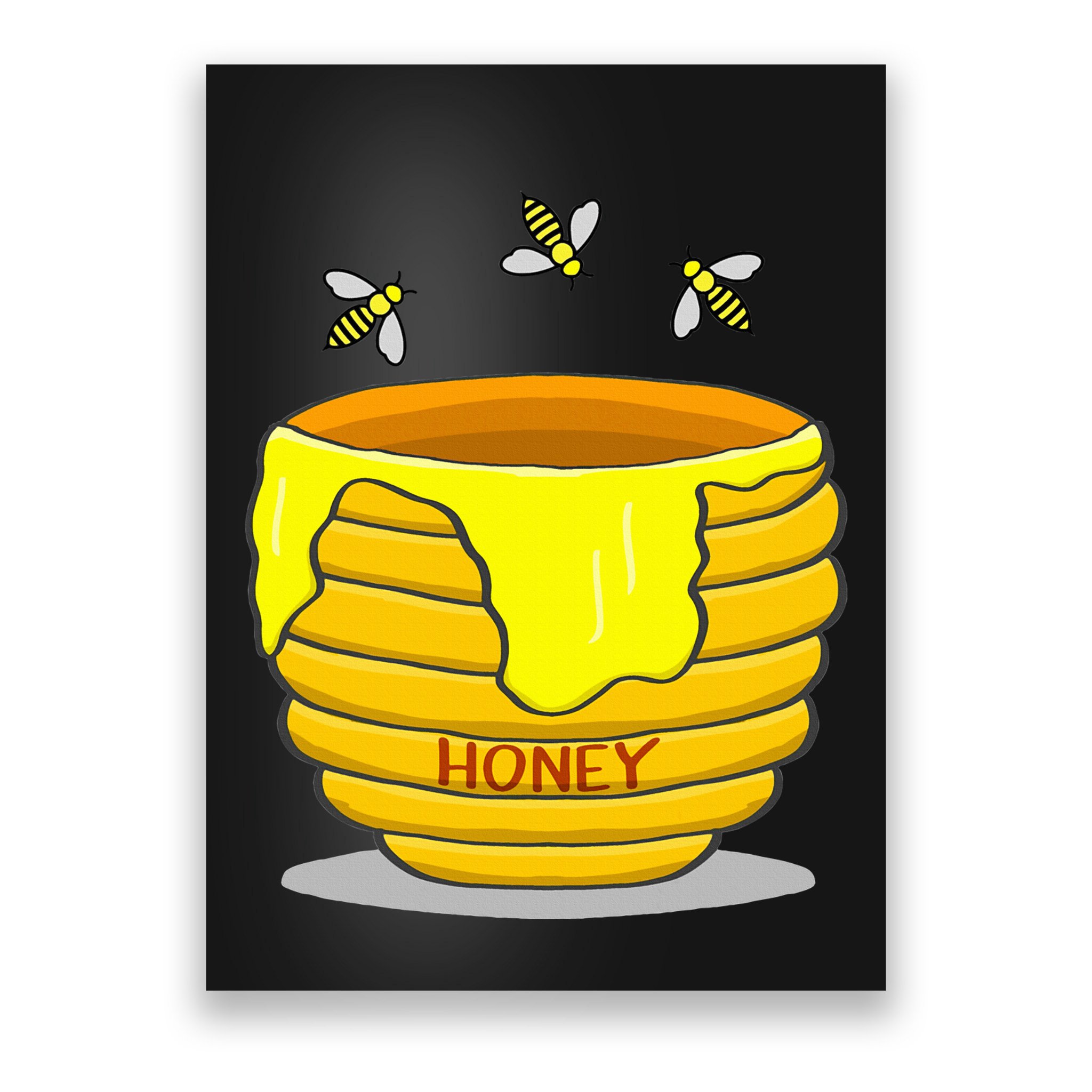 Honey Pot With Honey Bees Poster
