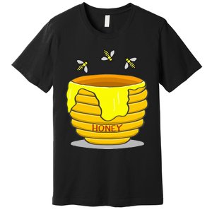 Honey Pot With Honey Bees Premium T-Shirt