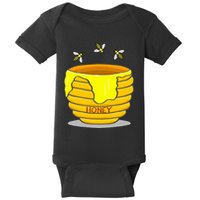 Honey Pot With Honey Bees Baby Bodysuit