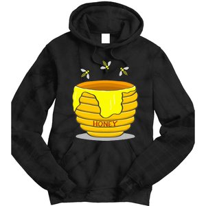 Honey Pot With Honey Bees Tie Dye Hoodie