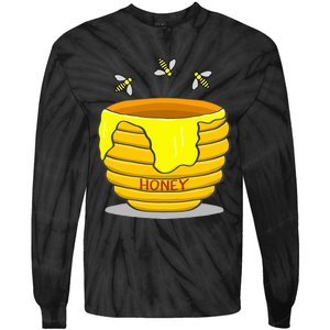 Honey Pot With Honey Bees Tie-Dye Long Sleeve Shirt