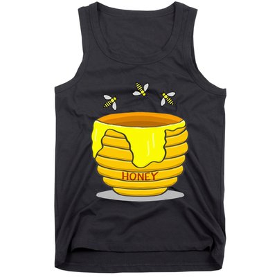 Honey Pot With Honey Bees Tank Top