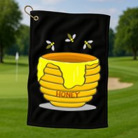 Honey Pot With Honey Bees Golf Towel