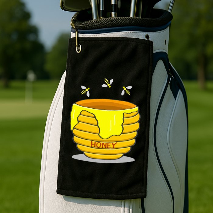 Honey Pot With Honey Bees Golf Towel